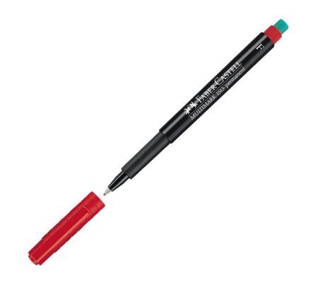 Pennarello Multimark universale permanente con gomma - punta fine 6 mm - rosso - conf. 10 pezzi - Faber Castell - 151321 - 4005401513216 - DMwebShop