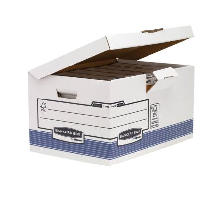 Scatola archivio System - con coperchio a ribalta - 37,8 x 29,3 x 54,5 cm - bianco - conf. 10 pezzi - Bankers Box - 1141501 - 50043859645102 - DMwebShop