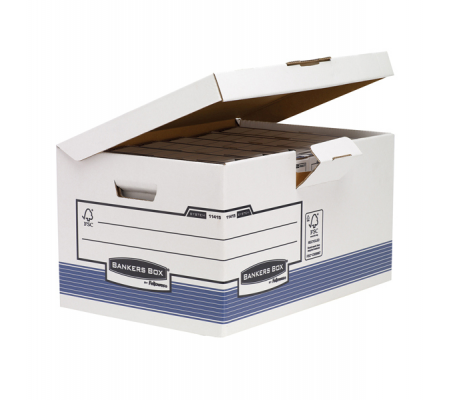 Scatola archivio System - con coperchio a ribalta - 37,8 x 29,3 x 54,5 cm - bianco - Bankers Box - 1141501 - 50043859645102 - DMwebShop