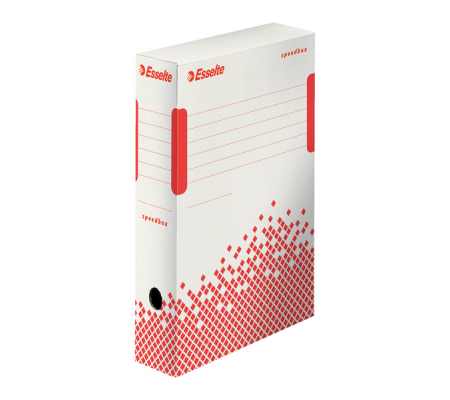 Scatola archivio Speedbox - dorso 8 cm - 35 x 25 cm - bianco e rosso - Esselte - 623985 - 4049793028026 - DMwebShop
