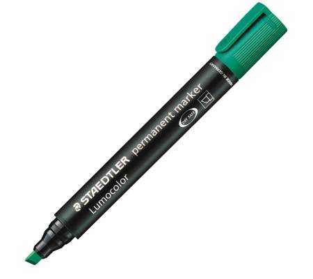 Marcatore Lumocolor permanent 350 - punta a scalpello - tratto - 2 - 5 mm - verde - conf. 10 pezzi - Staedtler - 350-5 - 4007817321515 - DMwebShop
