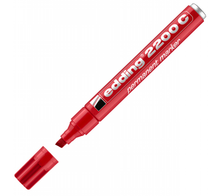 Marcatore permanente 2200c - punta a scalpello - 1,5 - 5 mm - rosso - Edding E-2200 002