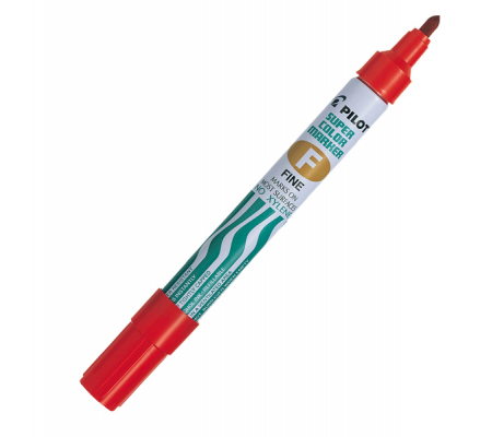 Marcatore Super Color - permanente - punta fine - 4 mm - rosso - Pilot 002413