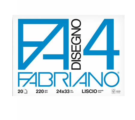 Album F4 - 24 x 33 cm - 220 gr - 20 fogli liscio - Fabriano 05200597