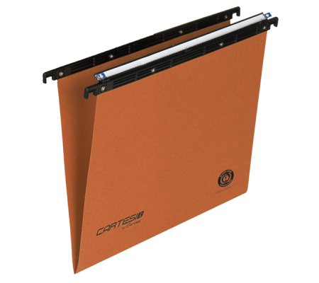 Cartella sospesa Cartesio - cassetto - interasse 38 cm - fondo V - 36 x 25 cm - arancio - Bertesi
