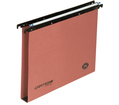 Cartella sospesa Cartesio - cassetto - interasse 39 cm - fondo U 3 cm - 37 x 25 cm - arancio - Bertesi