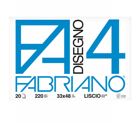 Album F4 - 33 x 48 cm - 220 gr - 20 fogli liscio - Fabriano 05200797