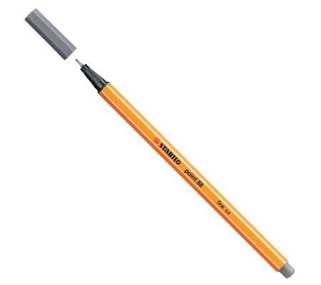 Fineliner Point 88 - tratto 0,4 mm - grigio scuro 96 - conf. 10 pezzi - Stabilo - 88/96 - 4006381292399 - DMwebShop