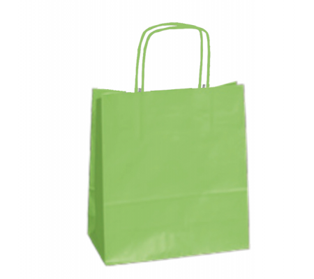 Shopper in carta maniglie cordino - 22 x 10 x 29 cm - verde mela - conf. 25 sacchetti - Mainetti Bags - 037290 - 8029307037290 - DMwebShop