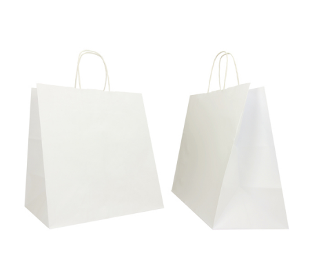 Shopper in carta maniglie cordino - 32 x 20 x 33 cm - bianco - conf. 25 sacchetti - Mainetti Bags - 072987 - 8029307072987 - DMwebShop