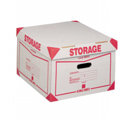 Scatola Storage - con coperchio - 38,5 x 26,4 x 39,7 cm - bianco e rosso - 1603 Esselte Dox - King Mec - 00160300 - 8004389022969 - DMwebShop