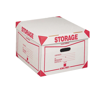 Scatola Storage - con coperchio - 38,5x26,4x39,7 cm - bianco e rosso - 1603 Esselte Dox - King Mec - 00160300 - 8004389022969 - DMwebShop
