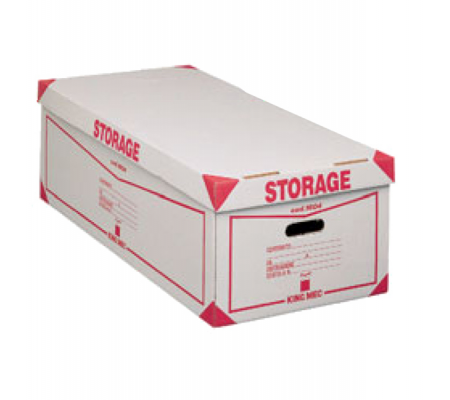 Scatola Storage - con coperchio - 38,5 x 26,4 x 75,5 cm - bianco e rosso - 1604 Esselte Dox - King Mec 00160400