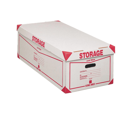 Scatola Storage - con coperchio - 38,5 x 26,4 x 75,5 cm - bianco e rosso - 1604 Esselte Dox - King Mec 00160400