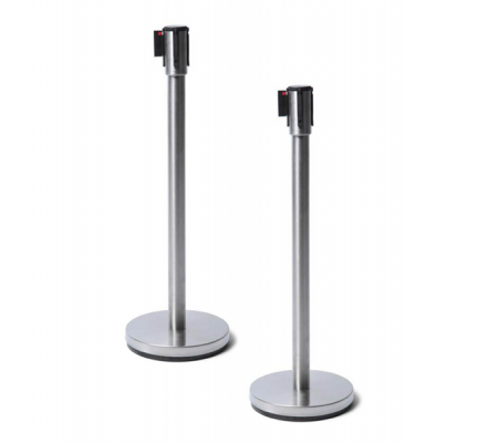 Colonnina segnapercorso cromata con nastro nero - 250 cm - conf. 2 pezzi - Studio T - BBECHROME - DMwebShop