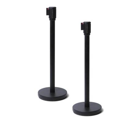 Colonnina segnapercorso nero con nastro nero - 250 cm - conf. 2 pezzi - Studio T - BBEBLACK - 90723A - DMwebShop