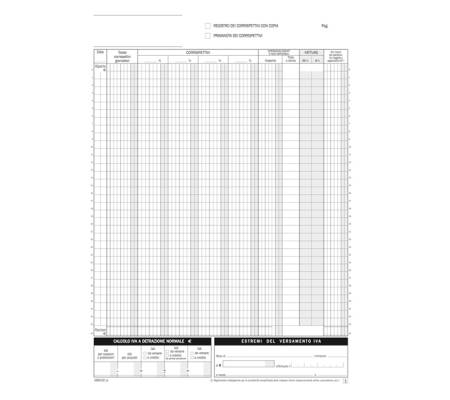 Blocco registro corrispettivi - 12-12 copie autoricalcanti - 29,7 x 21,5 cm - Data Ufficio - DU168512C00 - 8008842585565 - DMwebShop