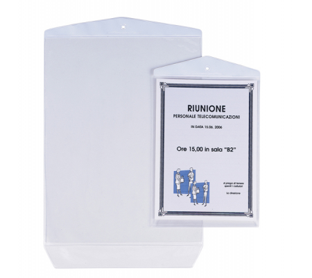 Buste Porta Avvisi Appendicartello PVC - 23 x 33 cm - conf. 10 pezzi - Sei Rota 472333