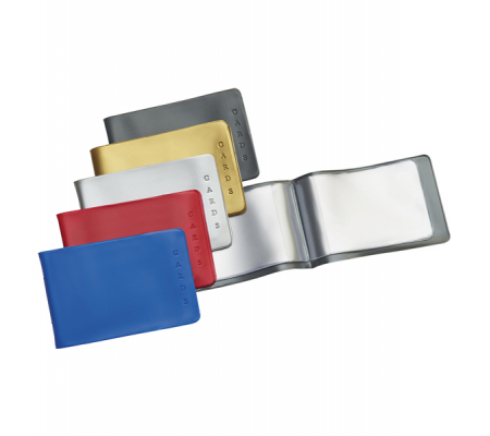 Porta Cards - 6 tasche interne - PVC - 8,5 x 5,4 cm - colori assortiti - Favorit 100460170