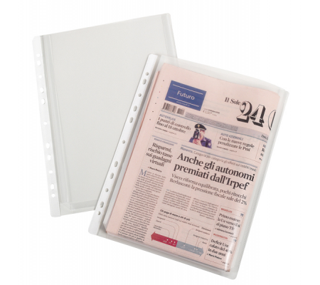 Buste forate con soffietto Superior buccia - 21 x 29,7 cm - trasparente - conf. 10 pezzi - Favorit - 400148443 - 3045050457517 - DMwebShop