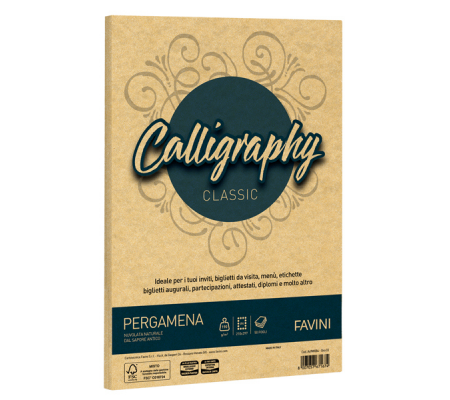 Carta Calligraphy pergamena - A4 - 190 gr - oro 03 - conf. 50 fogli - Favini - A69W084 - 8007057671674 - DMwebShop