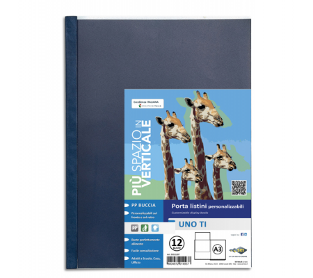 Portalistini personalizzabile Uno TI - 30 x 42 cm - libro - 12 buste - blu - Sei Rota - 55311207 - 8004972014937 - DMwebShop