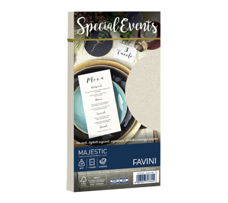 Busta Special Events metal crema - 110 x 220 mm - 120 gr - conf. 10 buste - Favini - A57Q154 - 8007057747645 - DMwebShop