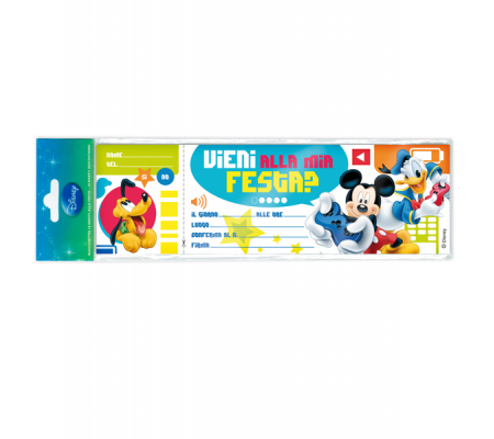 Blocchetto invito alla festa Mickey Disney - conf. 10 inviti - Rex Sadoch - WYASSDIS - 8006715242232 - DMwebShop