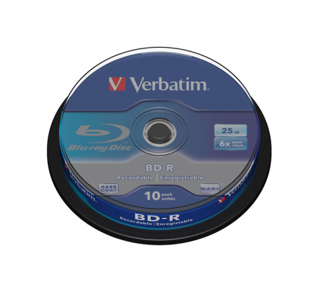 Scatola 10 DVD Blu Ray BD-R SL - Jewel Case - Bianco-Blu - 25 Gb - Verbatim - 43742 - 023942437420 - DMwebShop
