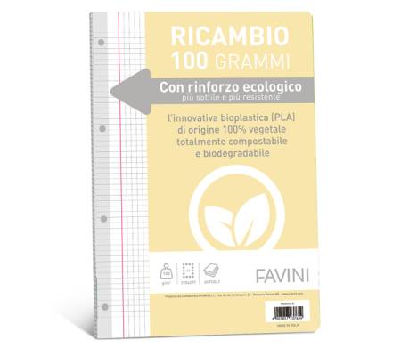 Ricambi con rinforzo ecologico - A4 - 100 gr - 40 fogli - 5 mm - con margine - Favini - A475414 - 8007057237634 - DMwebShop
