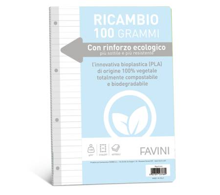 Ricambi con rinforzo ecologico - A4 - 100 gr - 40 fogli - 1 rigo - Favini - A477404 - 8007057237689 - DMwebShop
