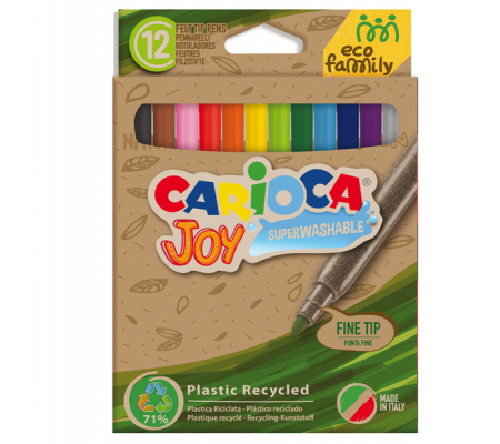 Pennarelli Joy Eco Family - lavabili - colori assortiti - scatola 12 pezzi - Carioca - 43100 - 8003511431006 - DMwebShop