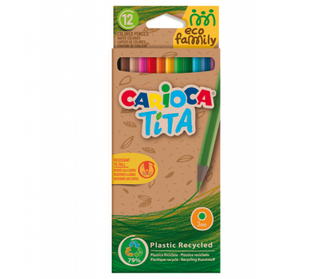 Matita colorata Tita Eco Family - colori assortiti - astuccio12 pezzi - Carioca - 43097 - 8003511430979 - DMwebShop