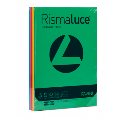 Carta Rismaluce - A4 - 140 gr - mix 6 colori - conf. 200 fogli - Favini - A65X214 - 8007057628449 - DMwebShop