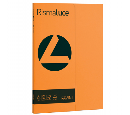 Carta Rismaluce Small - A4 - 200 gr - arancio 56 - conf. 50 fogli - Favini - A69E544 - 8007057615227 - DMwebShop