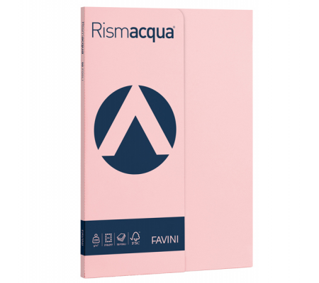Carta Rismacqua Small - A4 - 200 gr - rosa 10 - conf. 50 fogli - Favini - A69S544 - 8007057615425 - DMwebShop