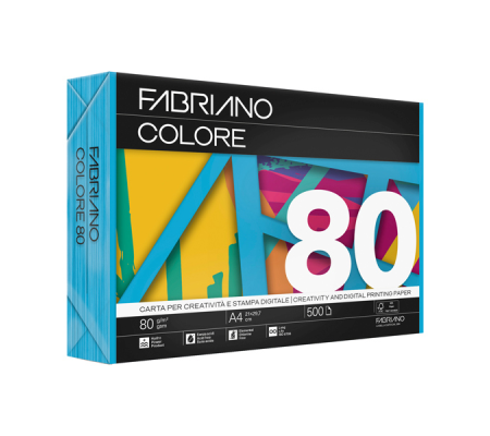 Carta Copy Tinta - A4 - 80 gr - colori forti azzurro - conf. 500 fogli - Fabriano - 60321297 - DMwebShop