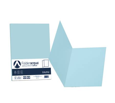 Cartelline semplici Acqua - 200 gr - 25 x 34 cm - celeste - conf. 50 pezzi - Favini - A50T664 - 8007057262117 - DMwebShop