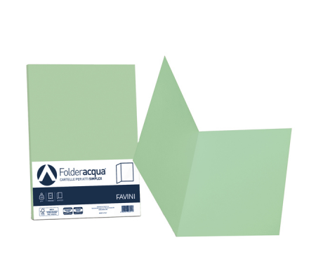 Cartelline semplici Acqua - 200 gr - 25 x 34 cm - verde chiaro - conf. 50 pezzi - Favini - A50P664 - 8007057262087 - DMwebShop