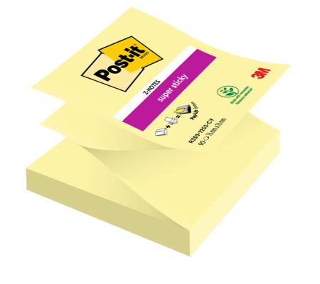 Blocco Super Sticky Z Notes - giallo Canary - 76 x 76 mm - 90 fogli - conf. 12 pezzi - Post-it - 7100290161 - 4064035065577 - DMwebShop