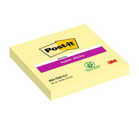 Blocco foglietti Super Sticky - giallo Canary - 76 x 76 mm - 90 fogli - conf. 12 pezzi - Post-it - 7100290155 - 4064035065690 - DMwebShop