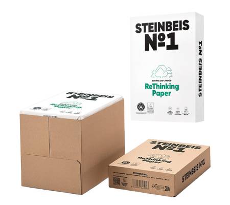 Carta totalmente riciclata senza legno - A4 - 80 gr - bianco - risma 500 fogli - conf. 5 pezzi - Steinbeis - 6831 - 4260074842005 - DMwebShop
