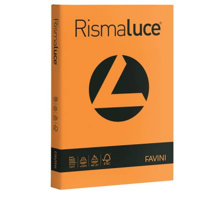 Carta Rismaluce A4,200 gr arancio 56 conf 125 fogli Favini A67E104 - 8562