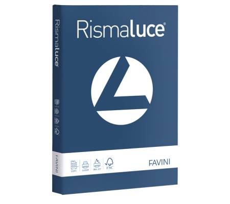 Carta Rismaluce A4,200 gr blu prussia 62 conf 125 fogli Favini A67K104 - 8536