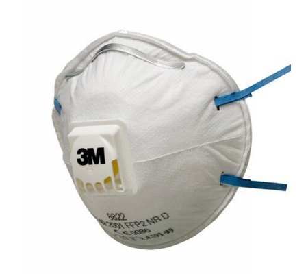 Mascherina 8822 Classic FFP2 - con valvola - monouso - conf. 10 pezzi (imbustati singolarmente) - 3M  - 2038 - DMwebShop