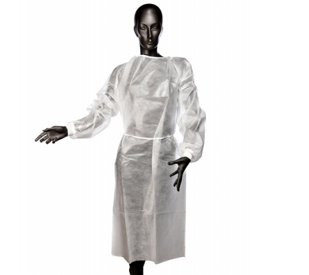 Camice di protezione monouso - PP+PE - 40 gr - tg. unica - bianco - No Brand - 0035 - DMwebShop