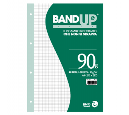 Ricambi BandUp forati rinforzati - A4 - 5 mm - con margine - 40 fogli - 90 gr - Bm - 0105496 - 8008234054969 - DMwebShop