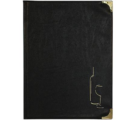 Carta dei vini Basic - A4 - 31,5 x 24 cm - PVC - nero - 4+2 buste fisse incluse - Securit - MC-BRWC-BL - 8717624240843 - DMwebShop