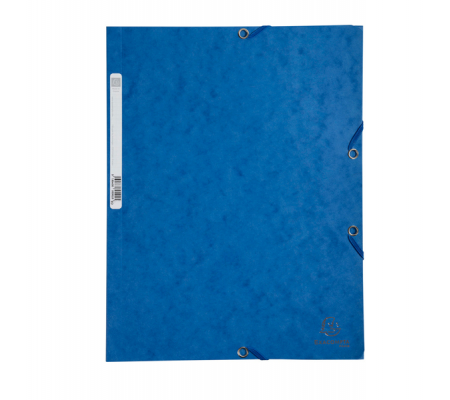 Cartellina con elastico - cartoncino lustre' - 3 lembi - 400 gr - 24 x 32 cm - blu - Exacompta - 55502E - 3130630555025 - DMwebShop