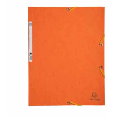 Cartellina con elastico - cartoncino lustre' - 3 lembi - 400 gr - 24 x 32 cm - arancio - Exacompta - 55504E - 3130630555049 - DMwebShop